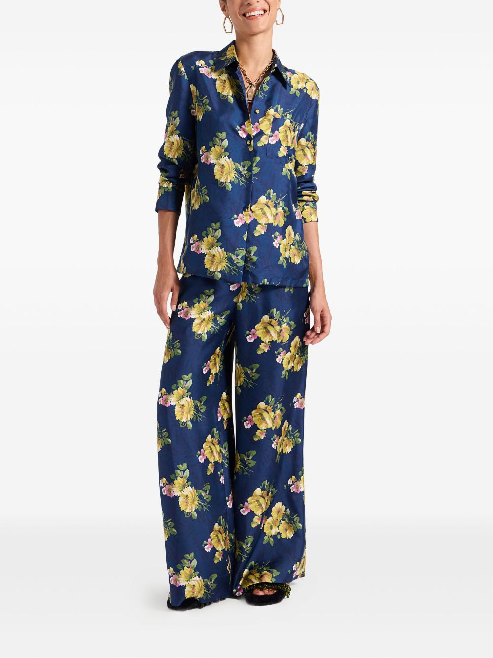 floral-print palazzo pants - 3