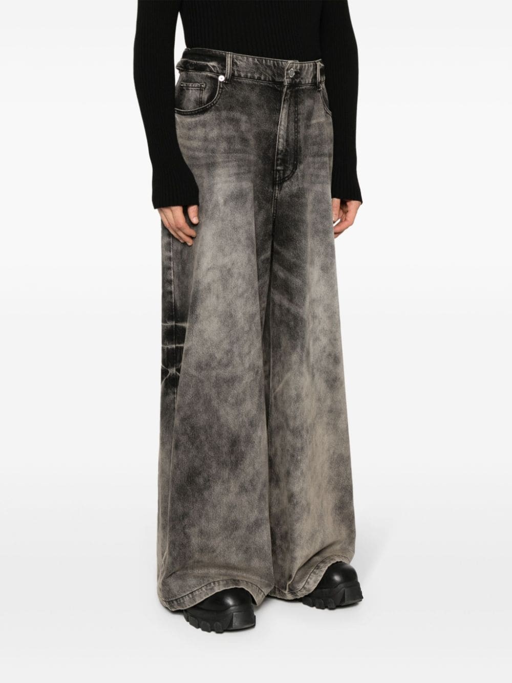 waist-straps wide-leg trousers - 3