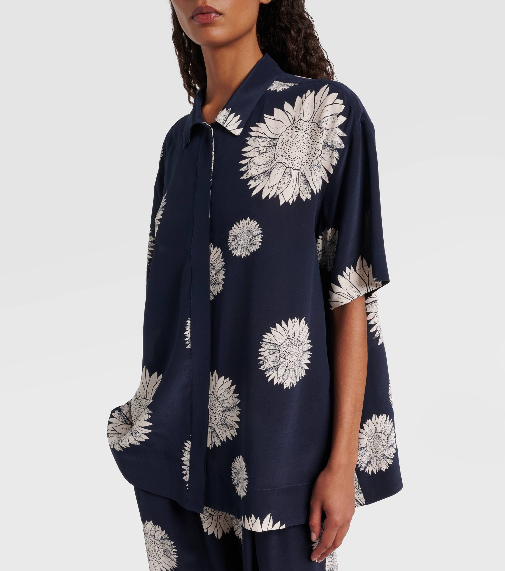 Montauk floral silk crêpe shirt - 5
