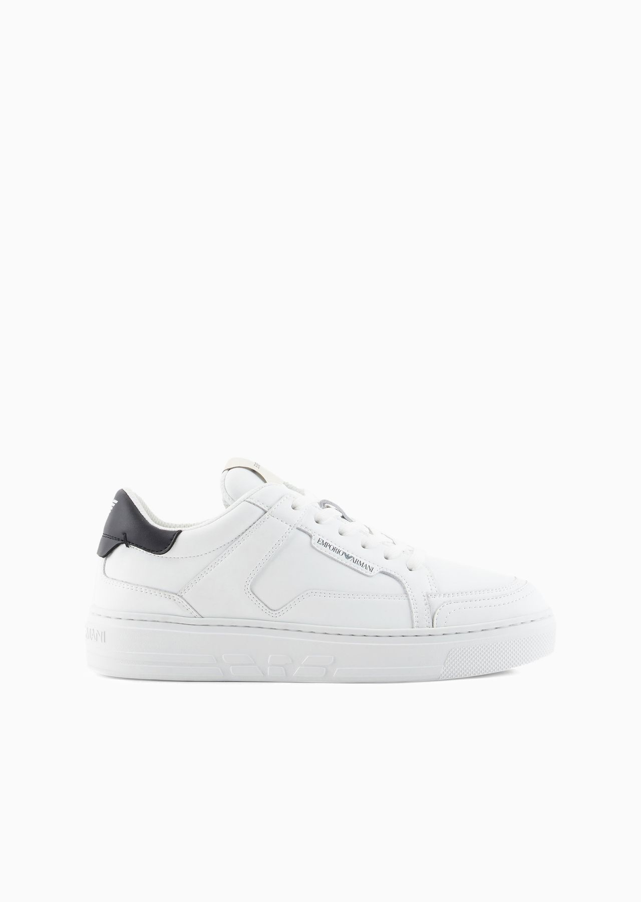 Leather sneakers with back eagle - 1