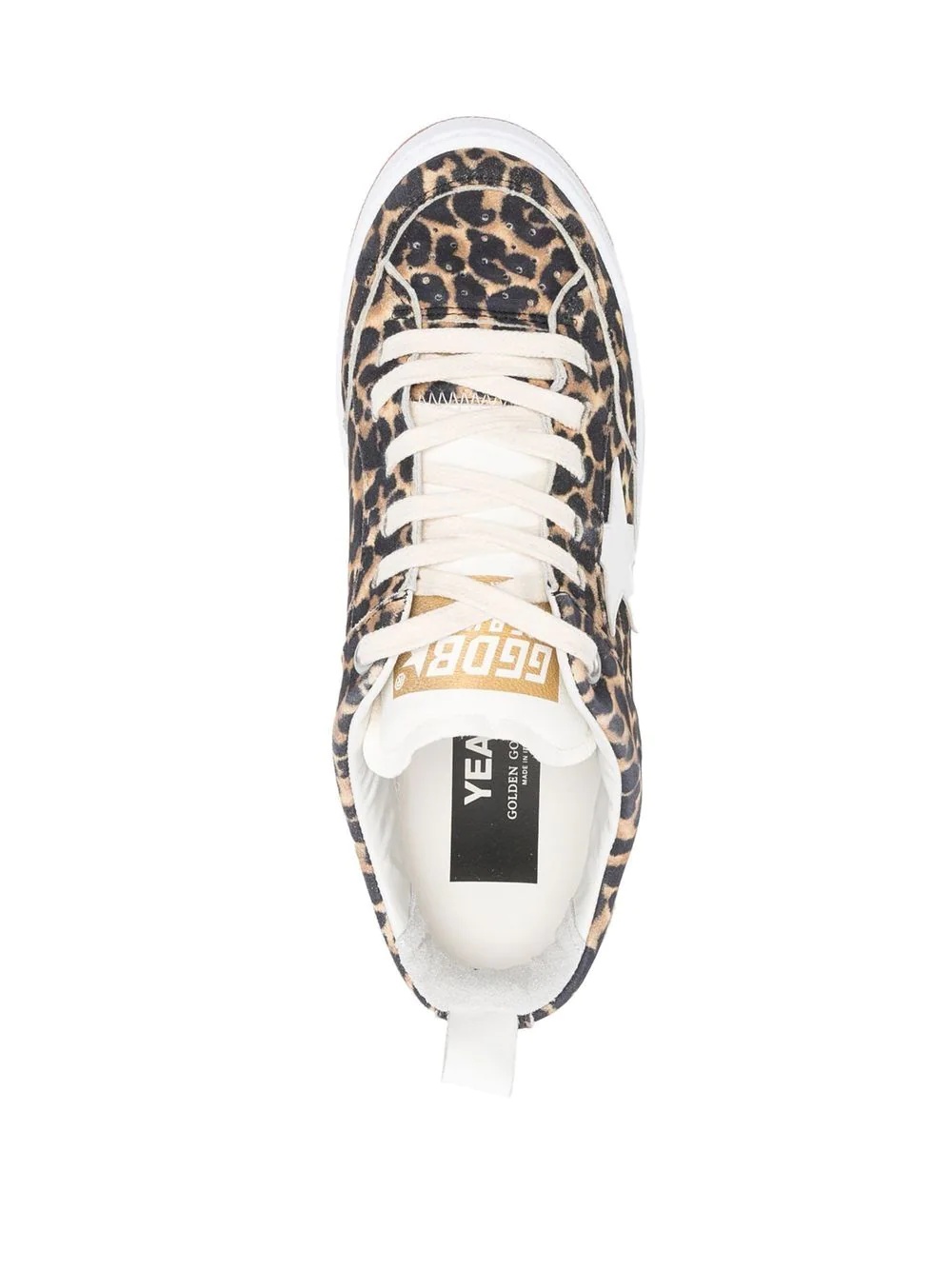 leather leopard-print sneakers - 4
