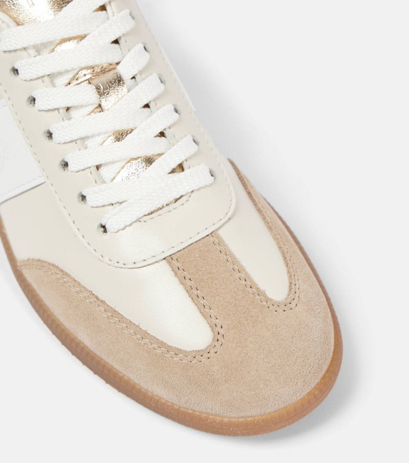 Tabs suede-trimmed leather sneakers 5