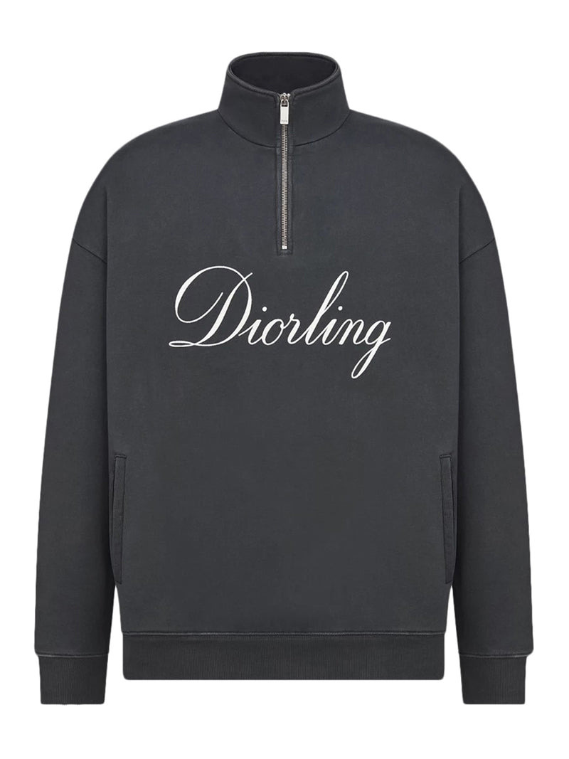 Christian Dior Men Diorling Sweatshirt With Zip On The Collar - 1