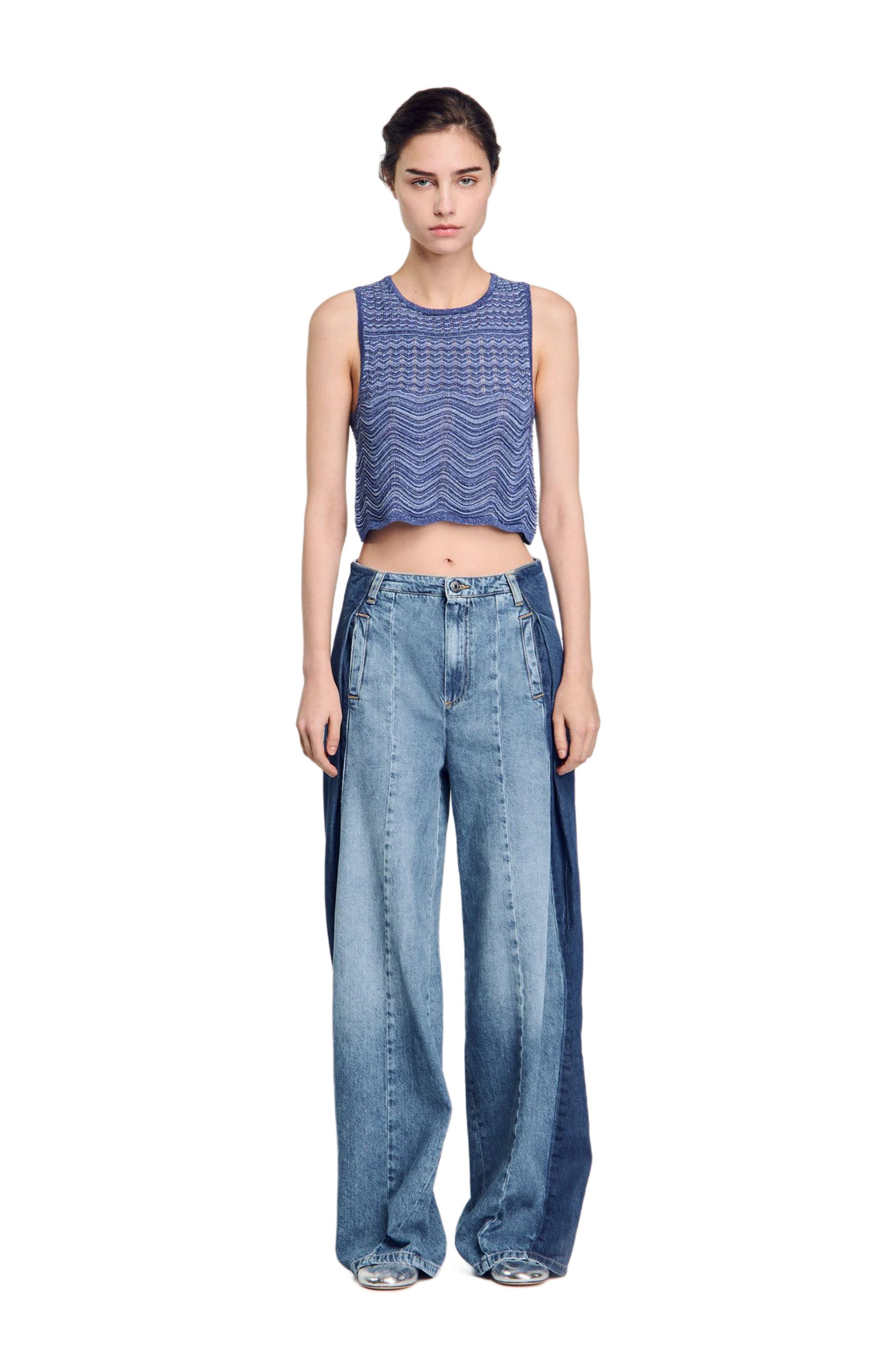 SANDRO Glitter knit sweater in Royal Blue at Nordstrom - 2