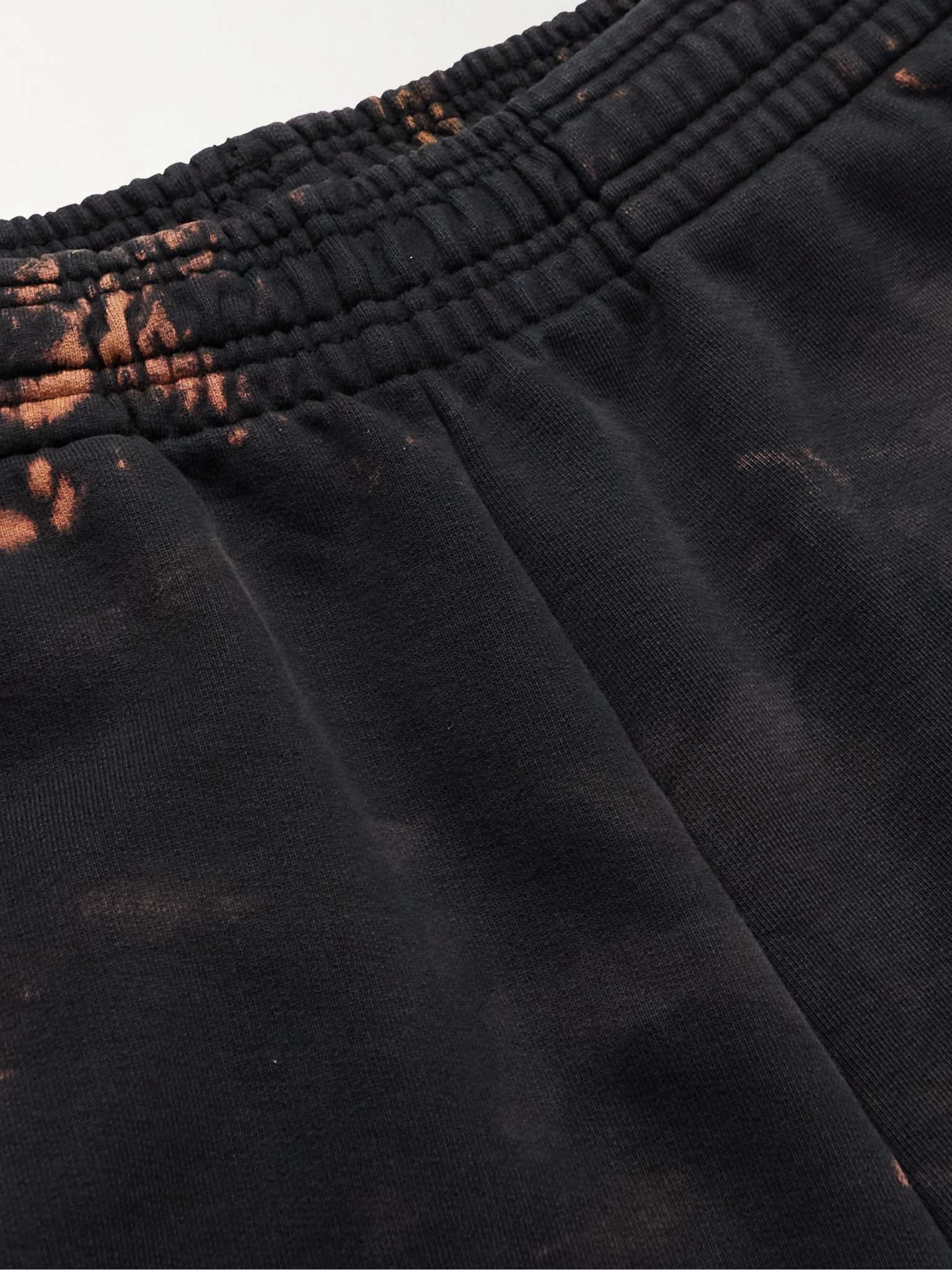 Wide-Leg Logo-Embroidered Bleached Cotton-Blend Jersey Sweatpants - 3