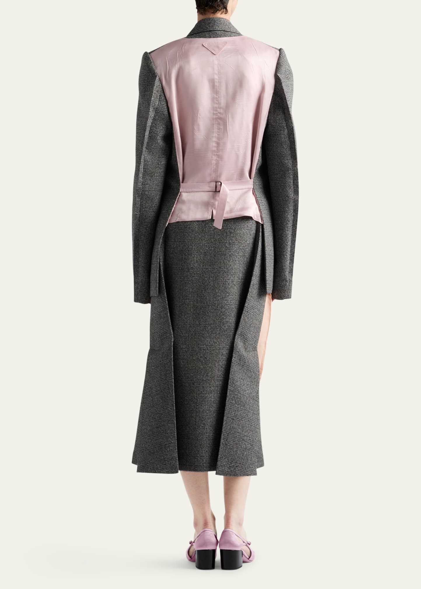 スカート PRADA WOOL AND TWILL MERMAID SKIRT Prada Mermaid Wool Midi Skirt - Bergdorf Goodman