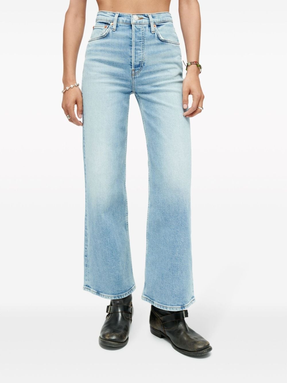 wide-leg cropped jeans - 4