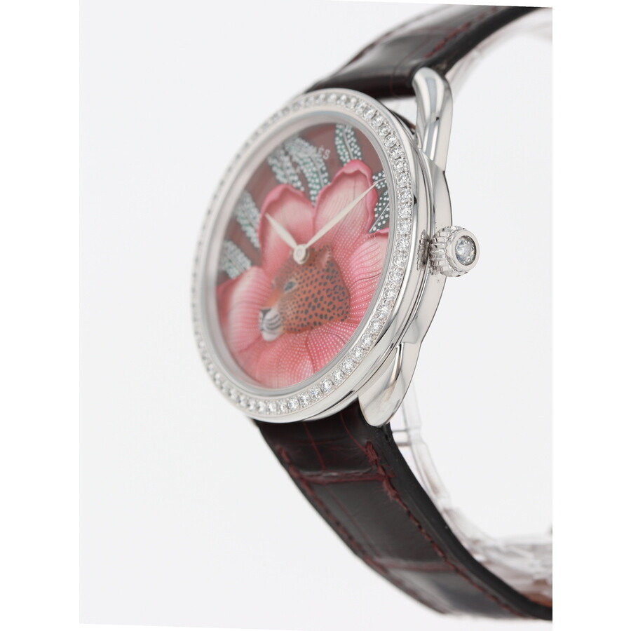 Pre-owned Hermes Arceau Baobab Cat Automatic Diamond Pink Dial Ladies Watch AR6.A93b - 3