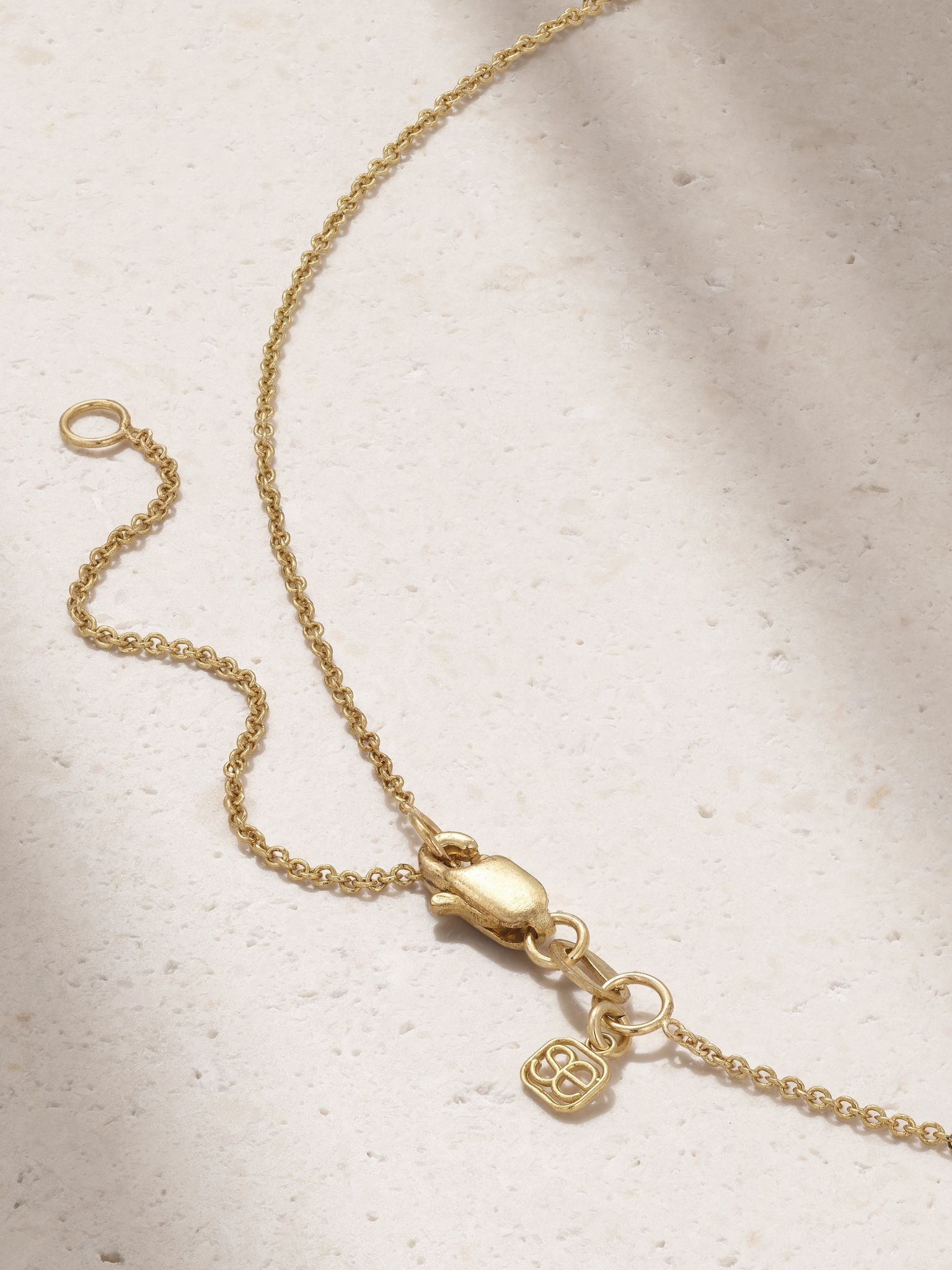 Small Flying Butterfly 14-karat gold diamond necklace Gold - 3