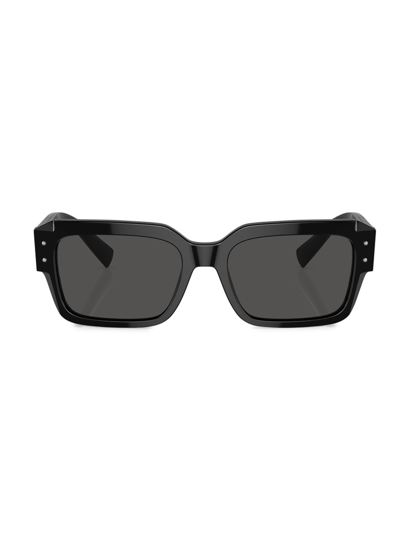 Men's 56MM Square Sunglasses - Black Dark Grey 1