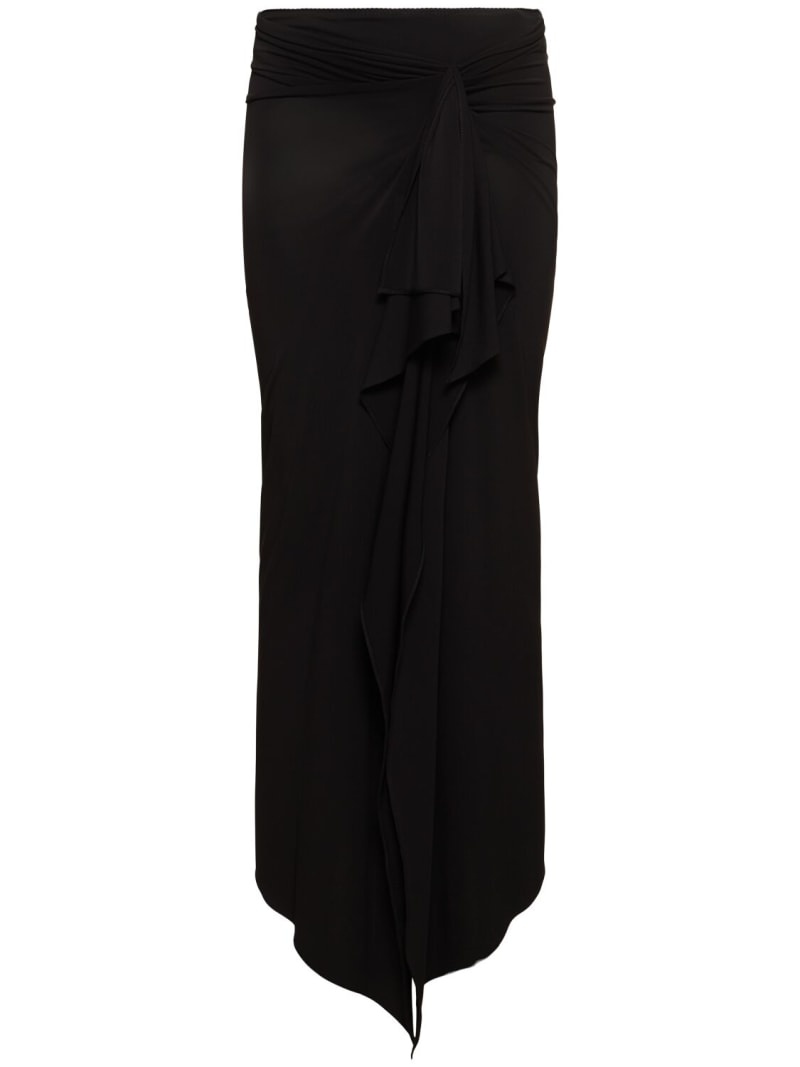 Stretch jersey midi skirt - 1