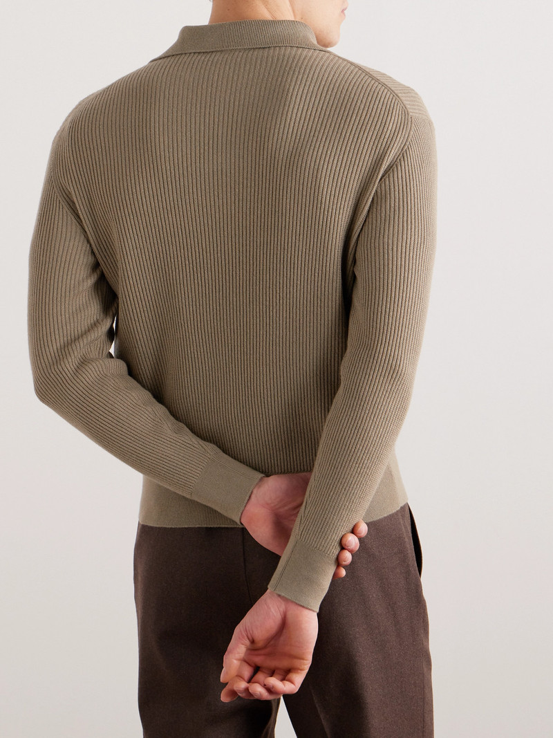 Akan Ribbed Cashmere and Silk-Blend Half-Zip Sweater 4