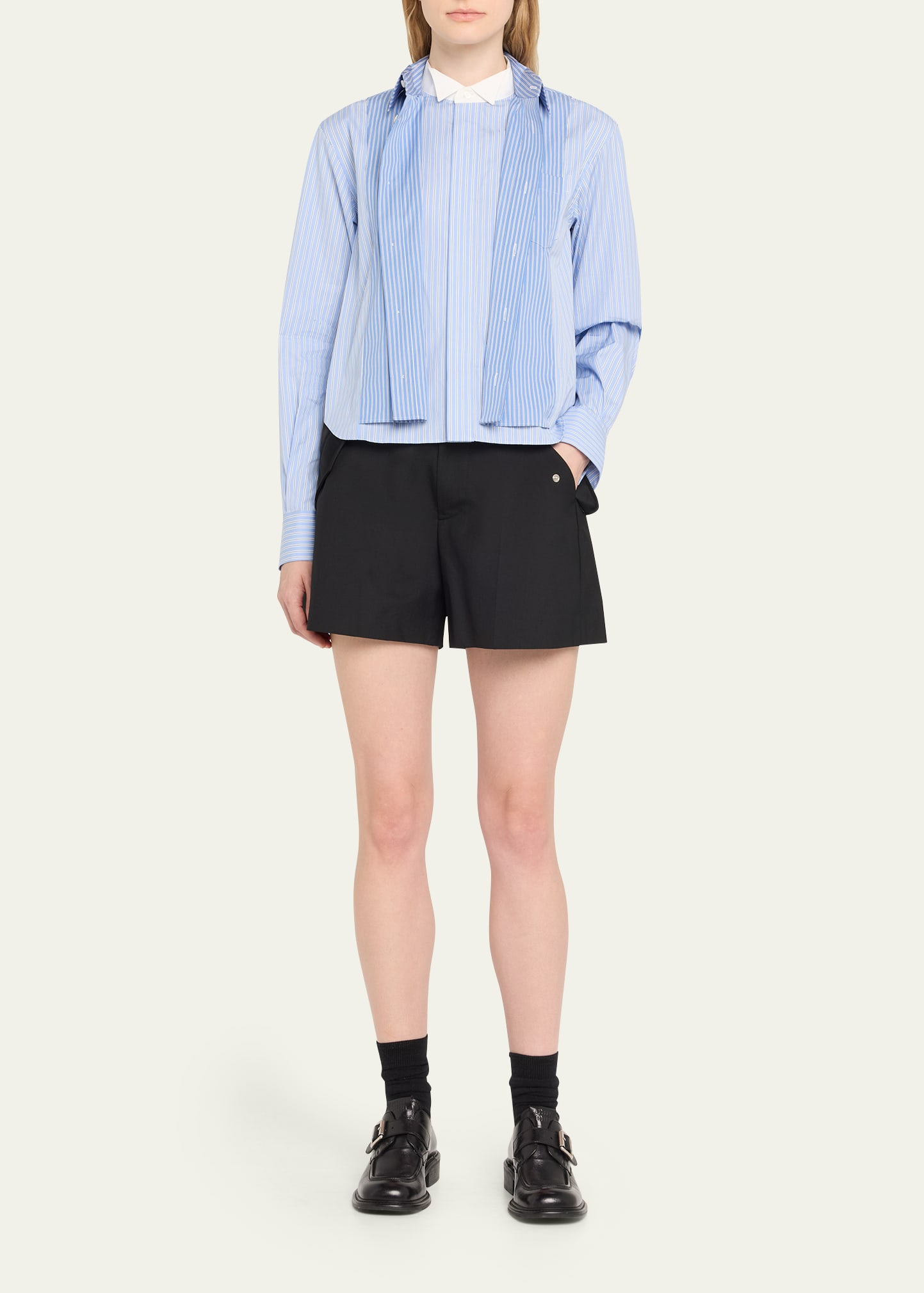 Mixed Stripe Poplin Button-Down Shirt - 2
