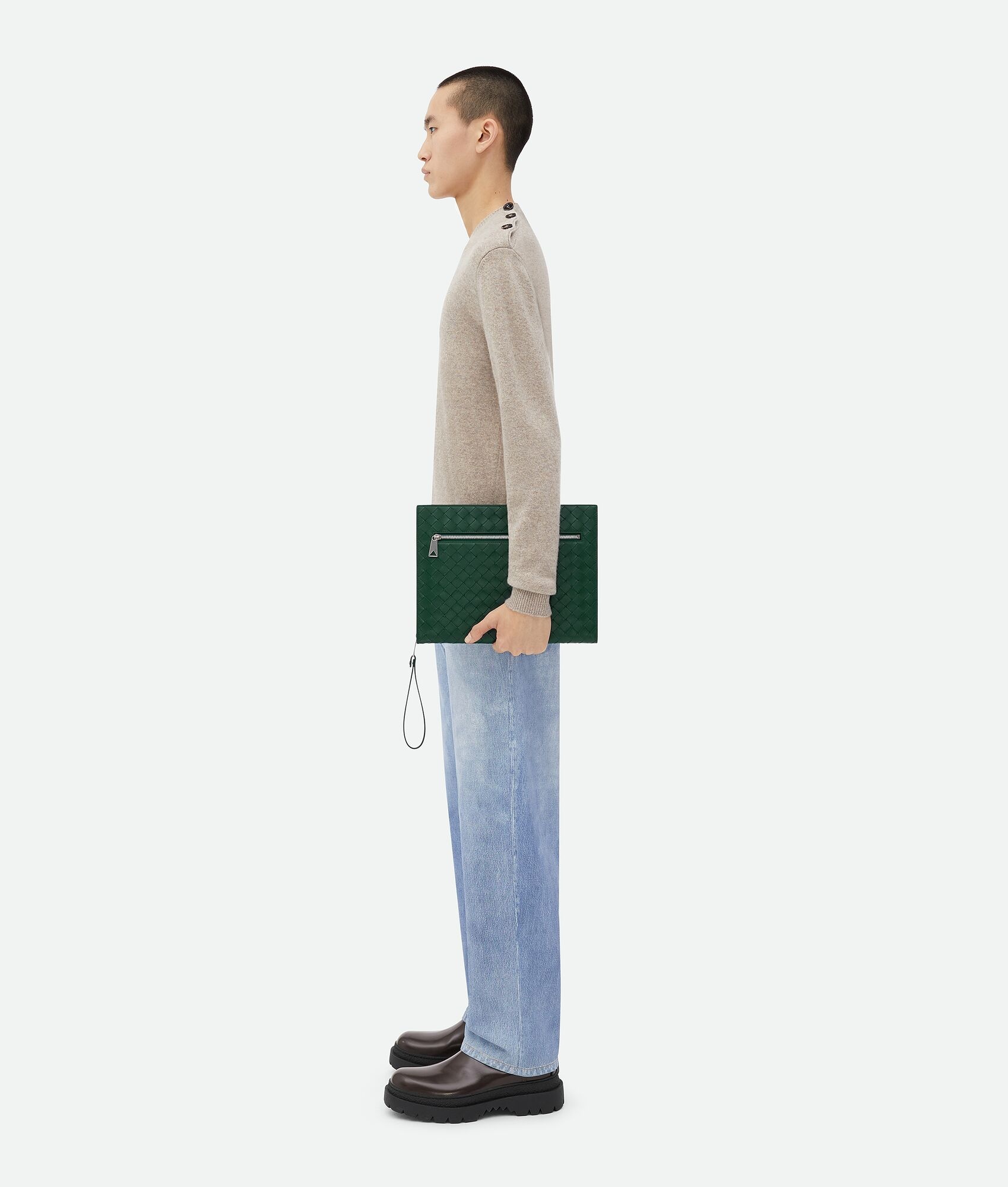 Medium Intrecciato Document Case With Wristlet - 2
