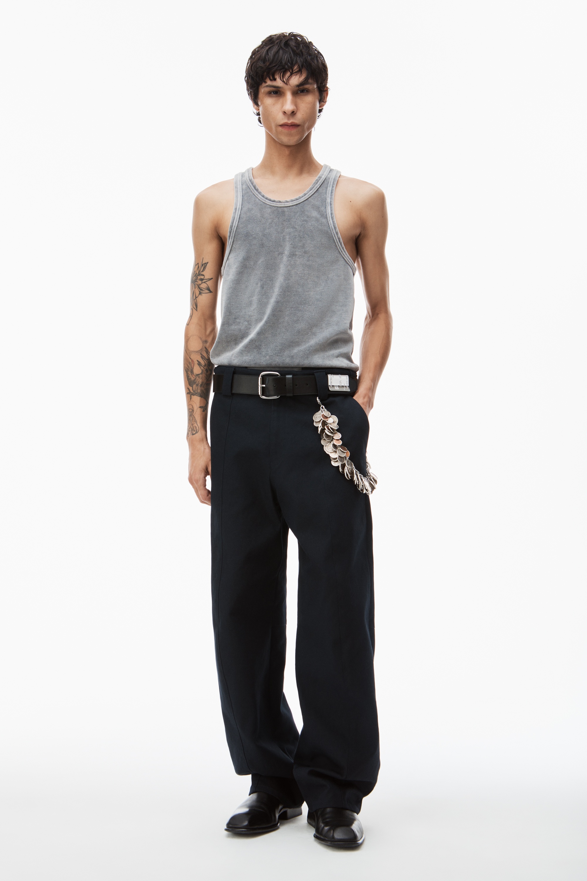 crew neck tank top in velour - 6