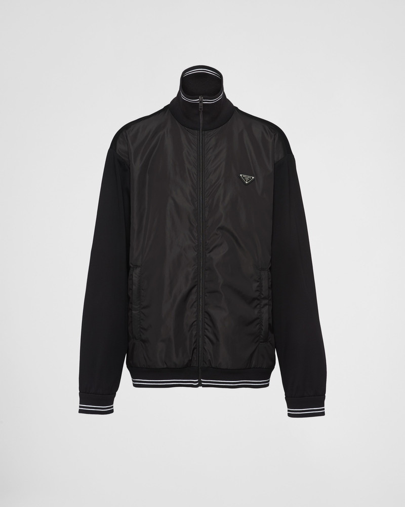 Cotton cardigan with Re-Nylon detail 1