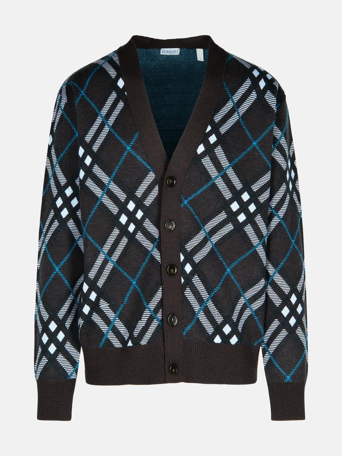 Burberry Embroidered Stretch Wool Blend Cardigan italist REVERSIBLE