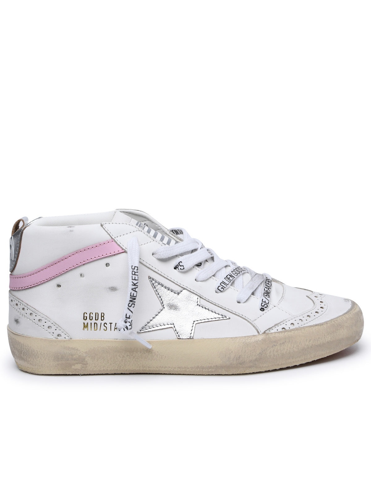 Golden Goose Woman Golden Goose 'Mid Star' White Leather Sneakers - 1