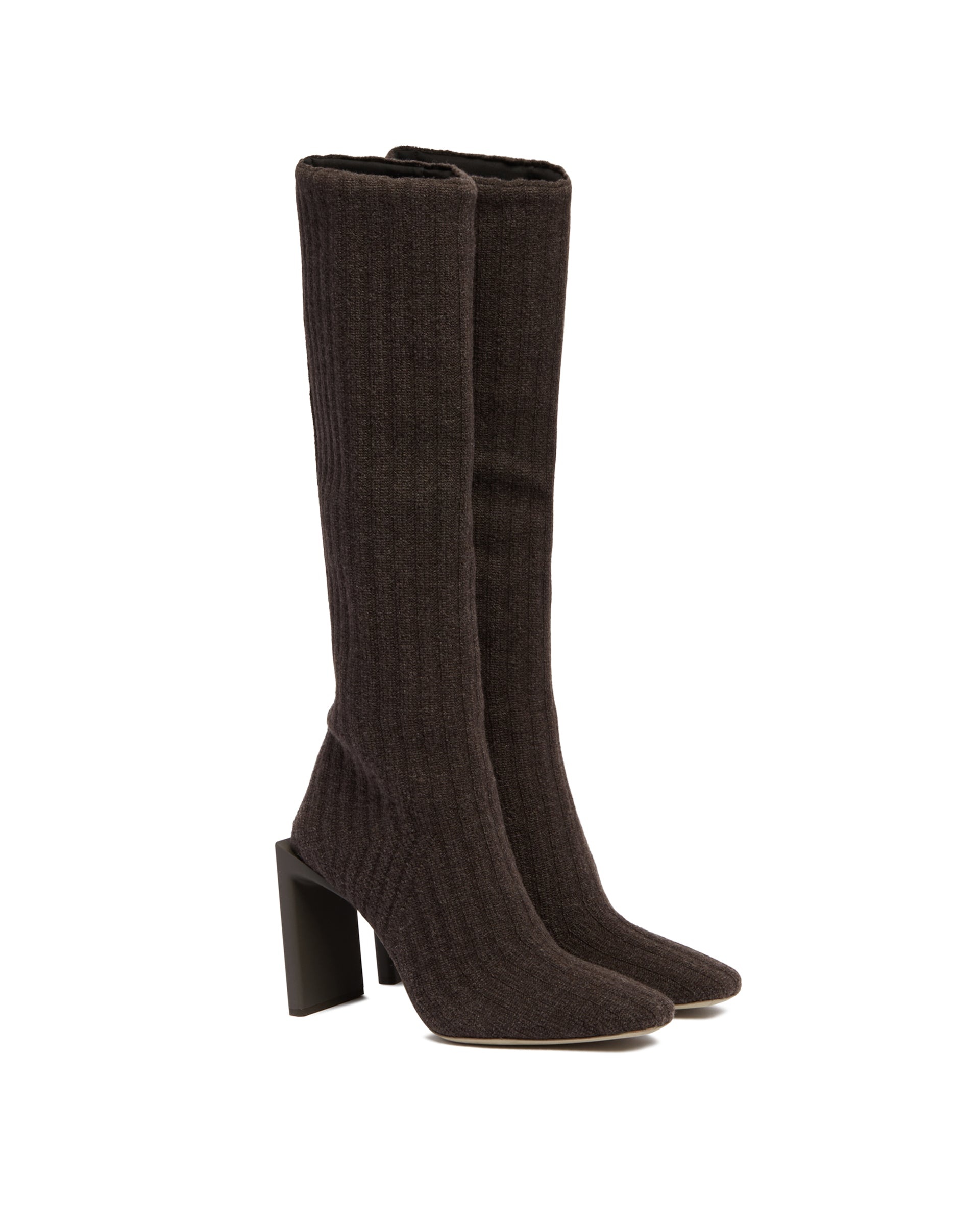 Brown Knit Boots - 3
