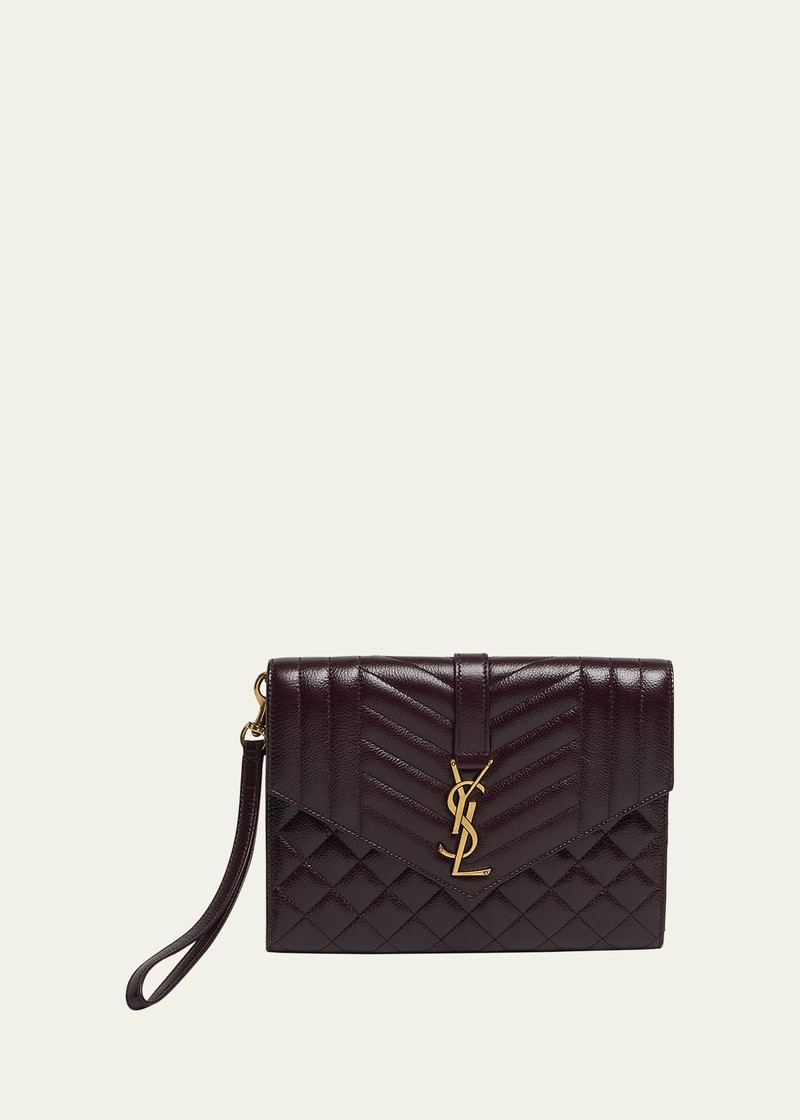 YSL Envelope Flap Pouch in Quilted Leather 1