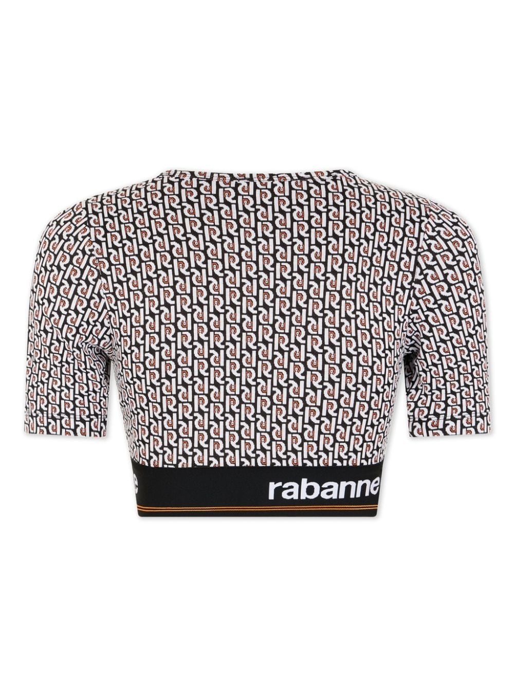 monogram-print cropped T-shirt - 5