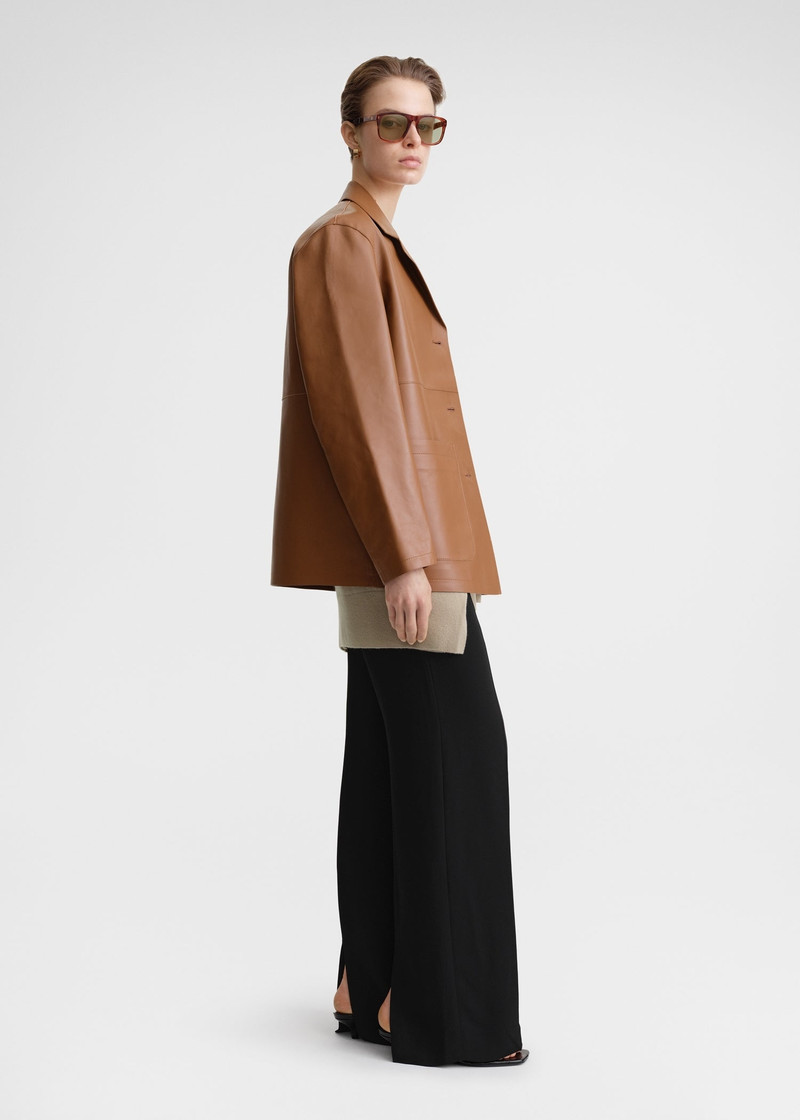 Clean leather jacket tan 3