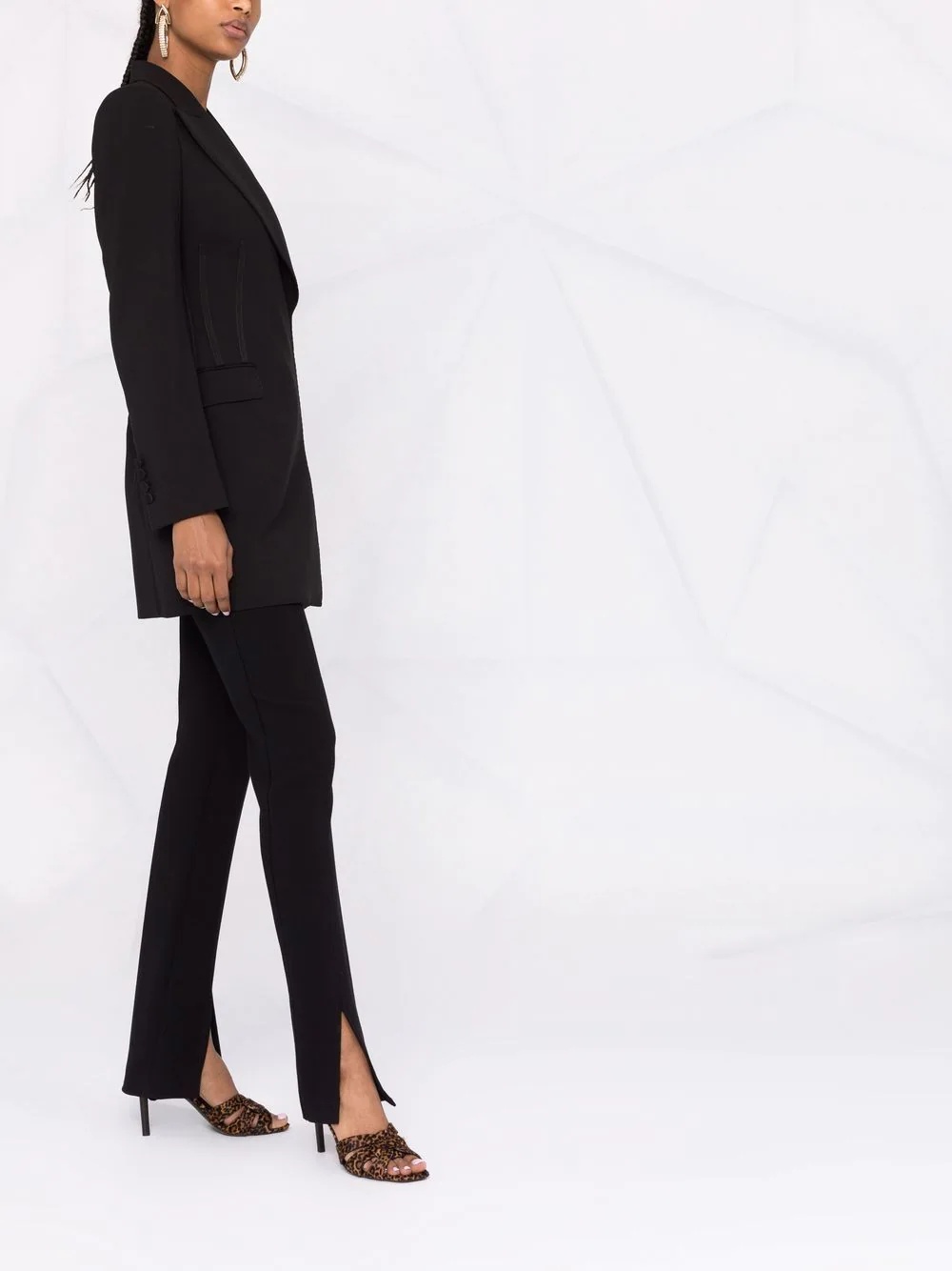 side-fastening virgin wool coat - 4