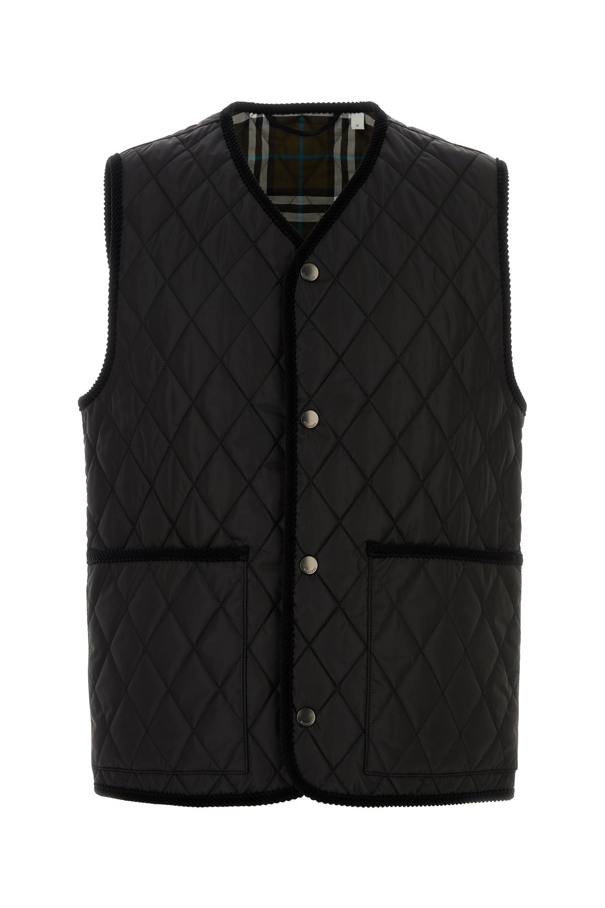 Black nylon sleeveless jacket - 1