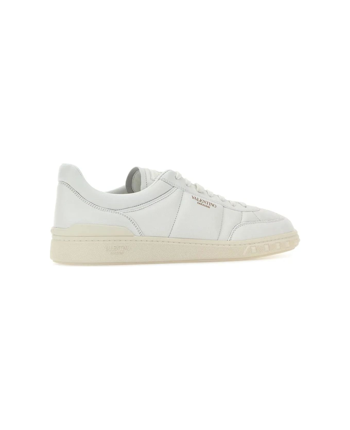 White Leather Upvillage Sneakers - 3