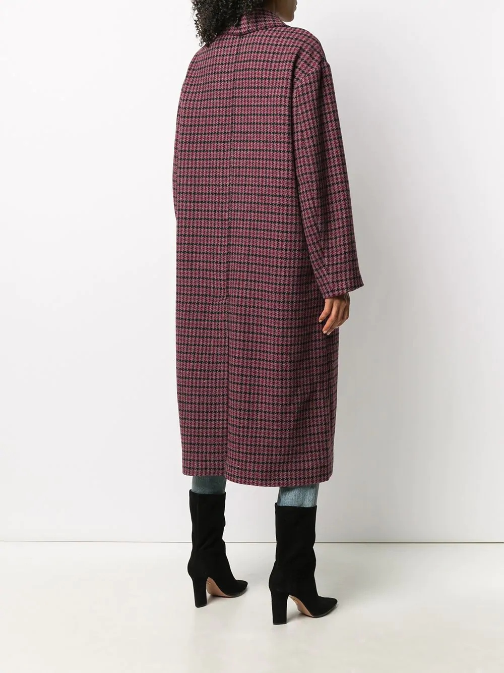 houndstooth check cocoon coat - 4