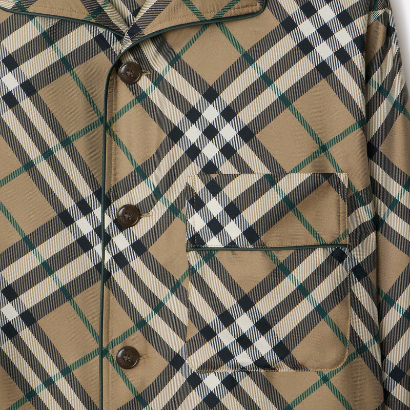 Check Silk Pyjama Shirt 4