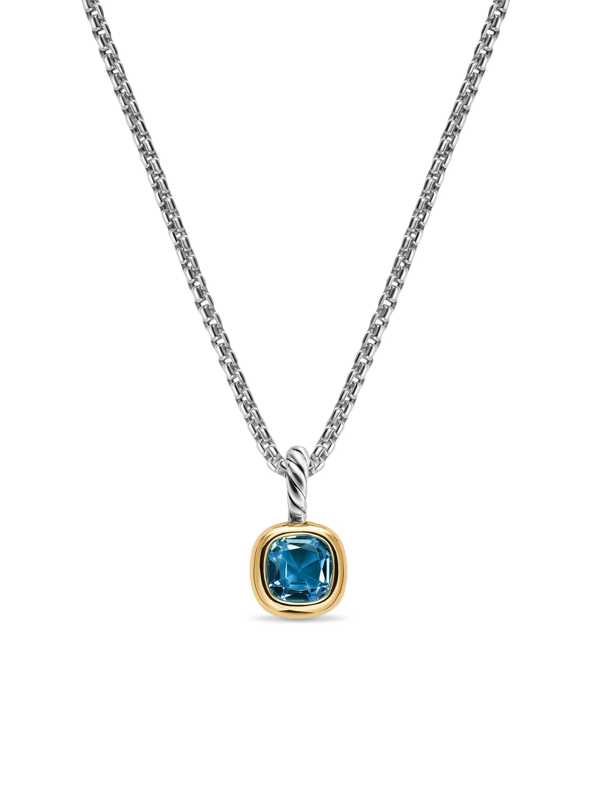 Women's Mini Cushion Cut Amulet in Sterling Silver - Hampton Blue Topaz - 1