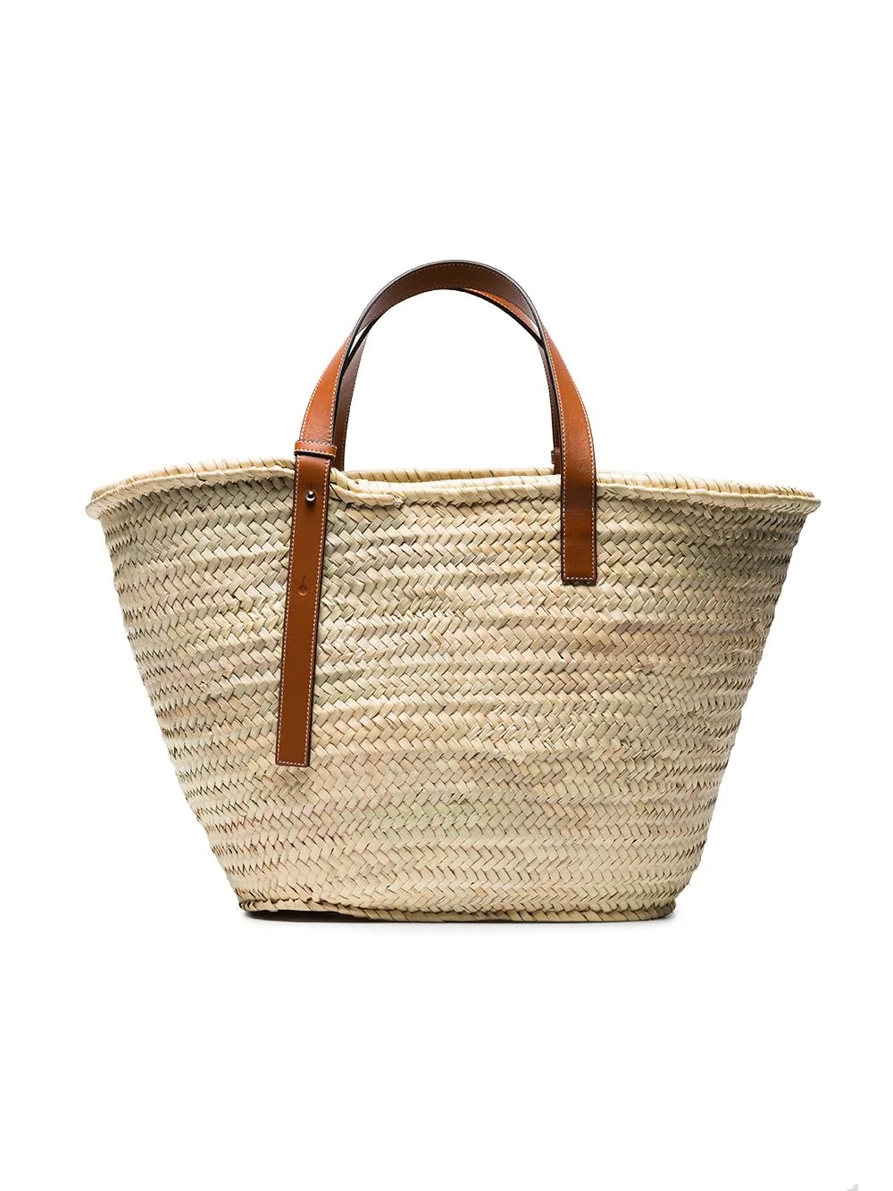 large logo raffia basket bag - 3