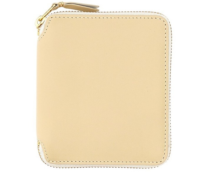 Beige Classic Leather Coin Pouch