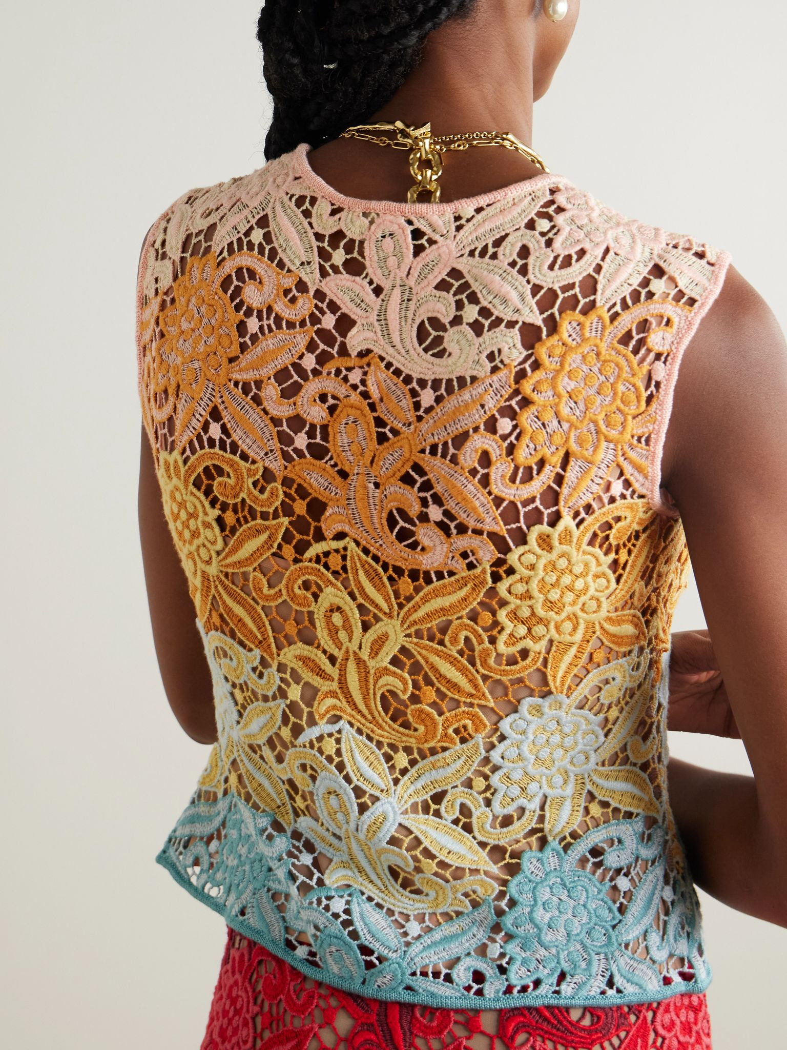 Cropped macramé top Multi - 3
