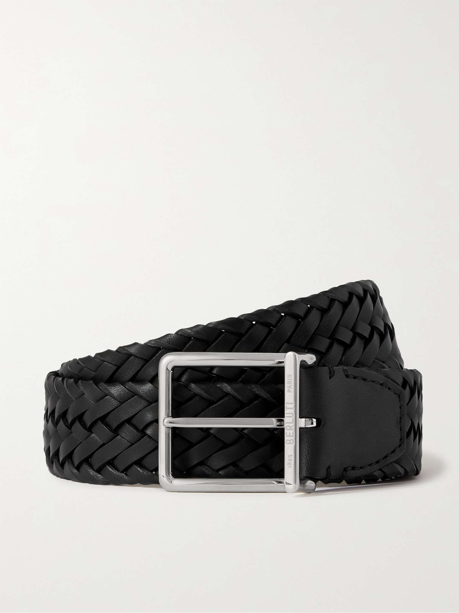 3.5cm Woven Leather Belt - 1