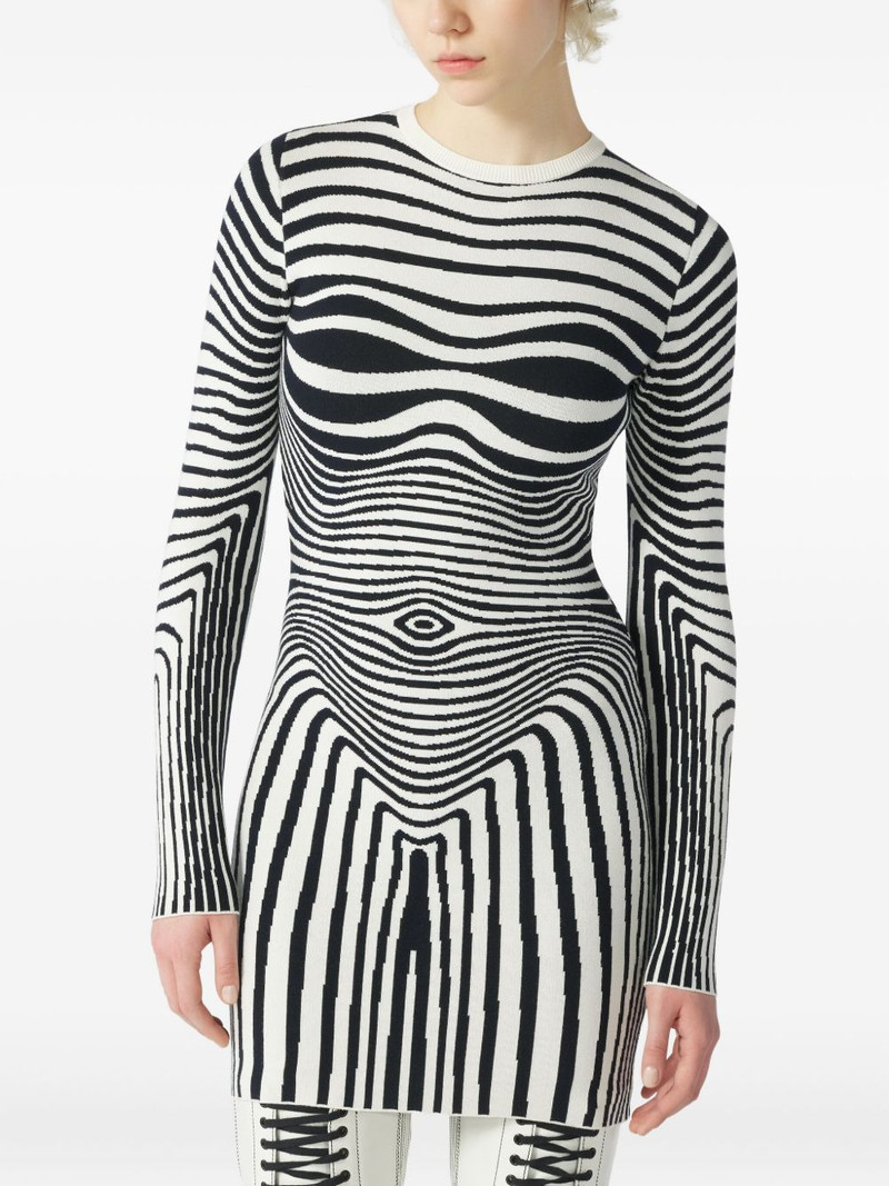 long-sleeve morphing-stripes dress 3