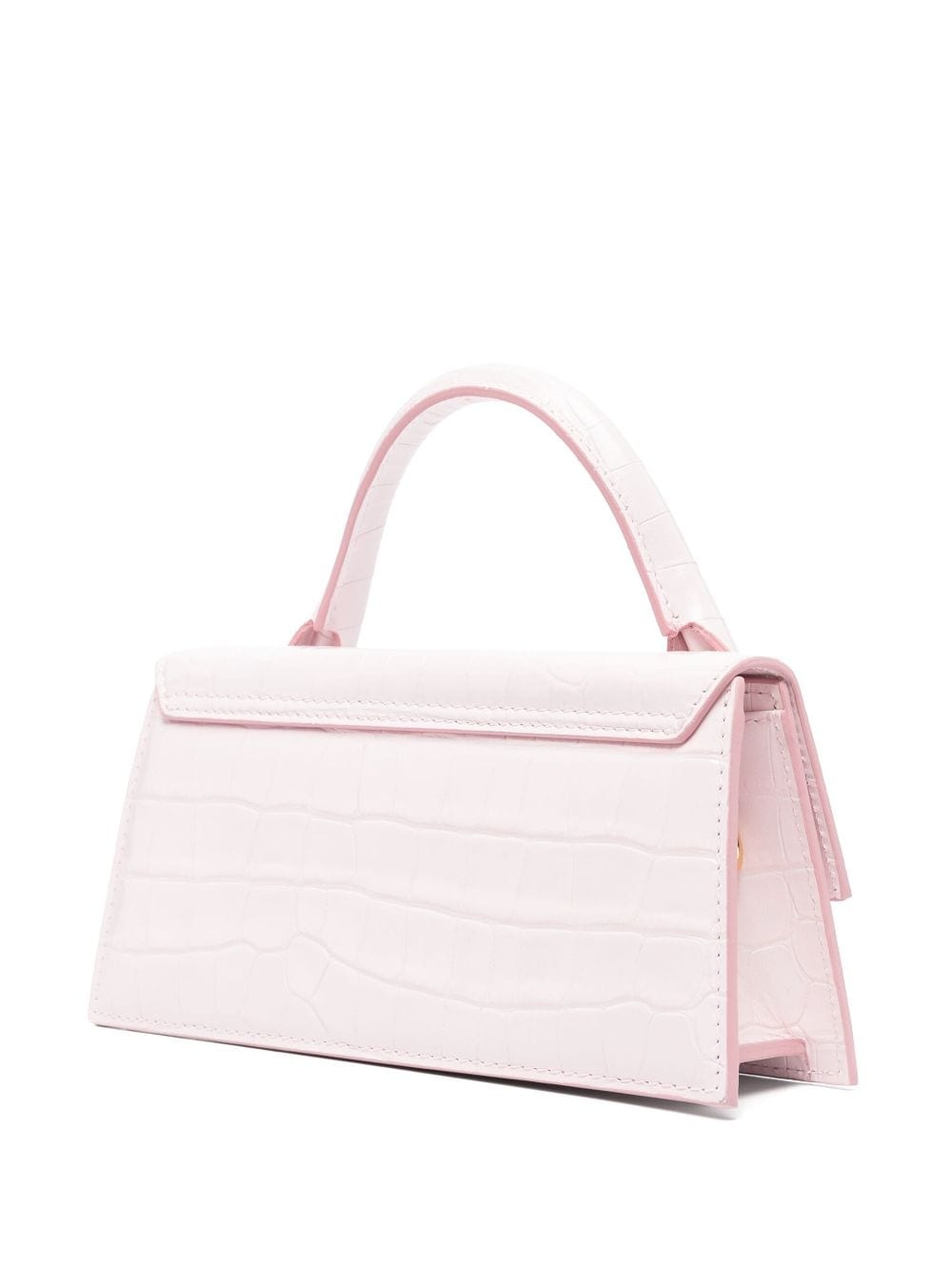 Jacquemus Le Chiquito Long Crocodile-effect Tote Bag in Pink