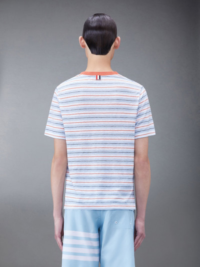 Thom Browne Linen Jersey Short Sleeve Striped Pocket Tee outlook