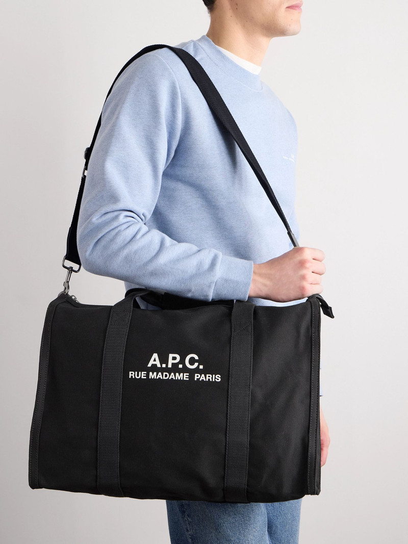A.P.C. Recuperation Logo-Print Cotton-Canvas Tote Bag Black outlook