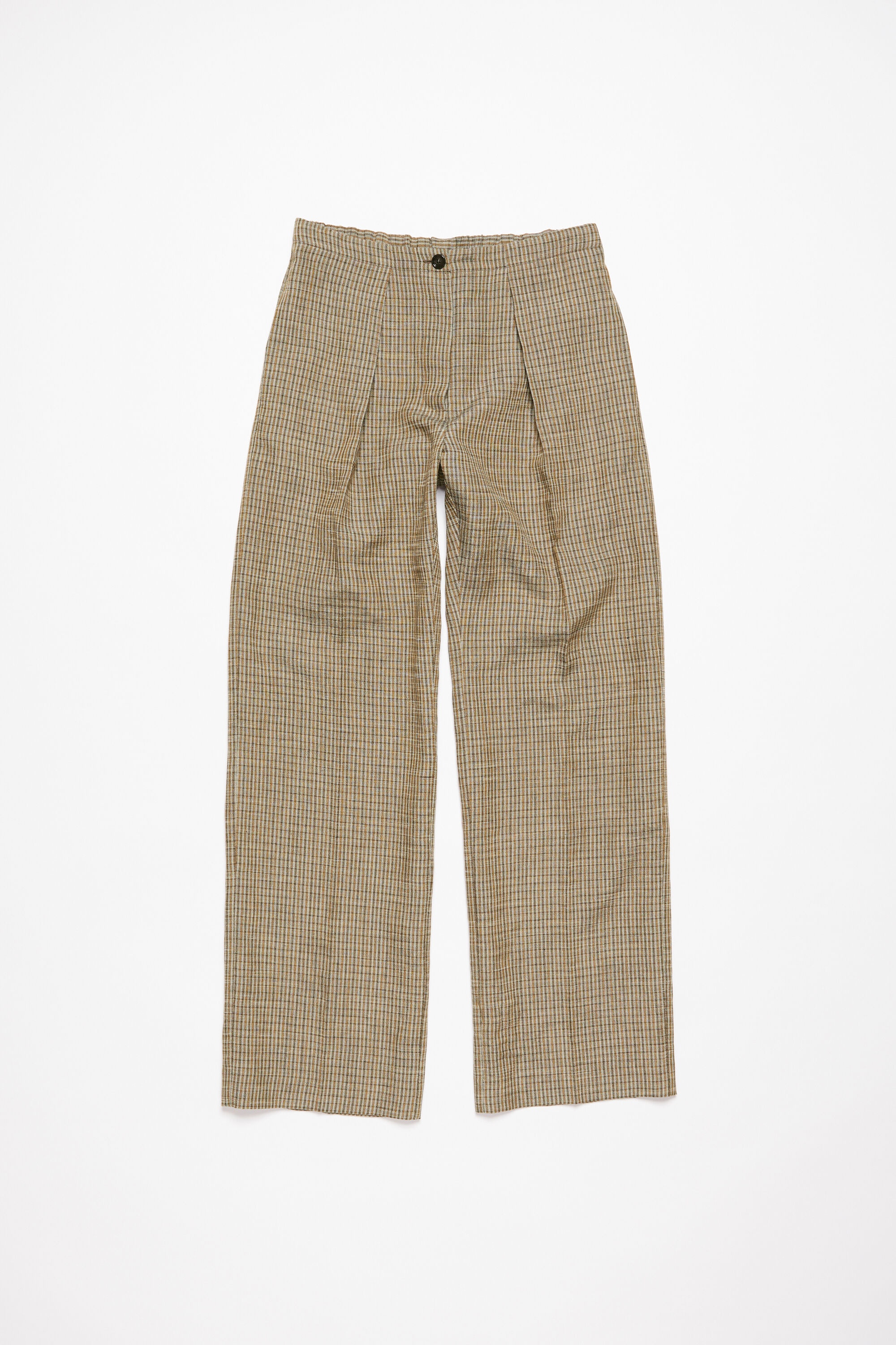 Tailored linen blend trousers - Multi brown - 7