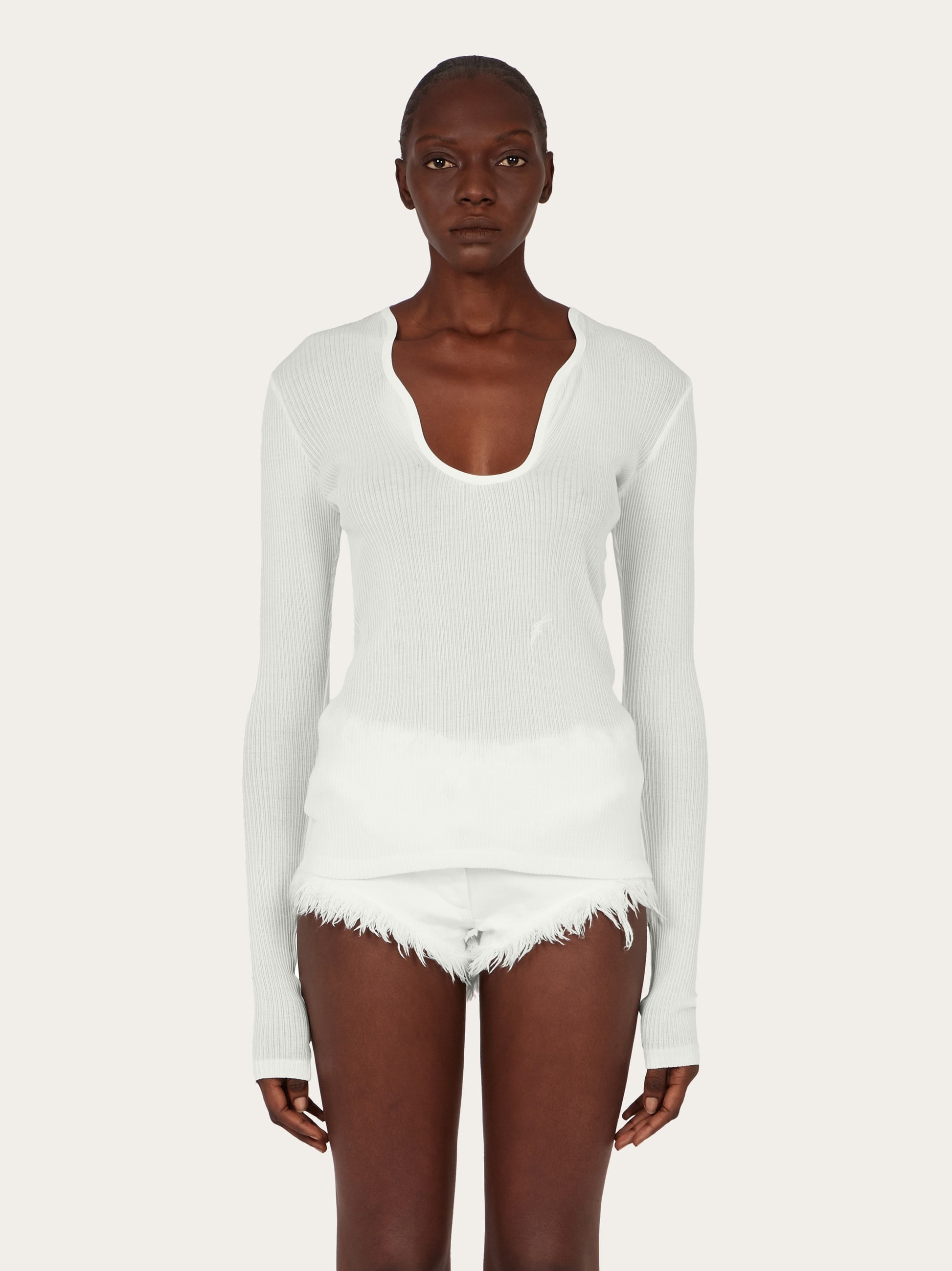 Top with rippled neckline - 2