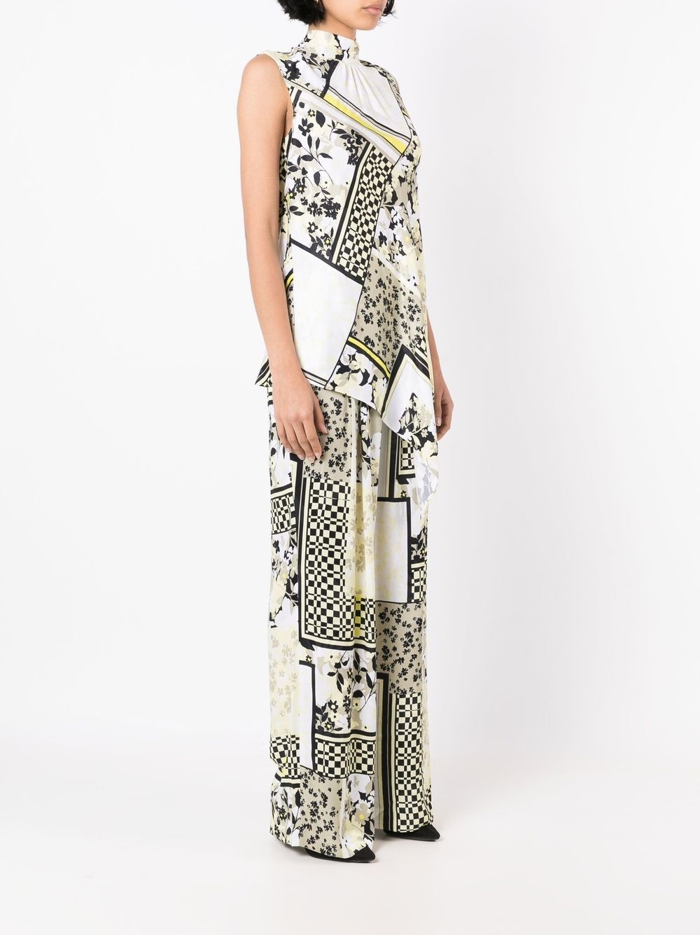 scarf-print sleeveless blouse - 3