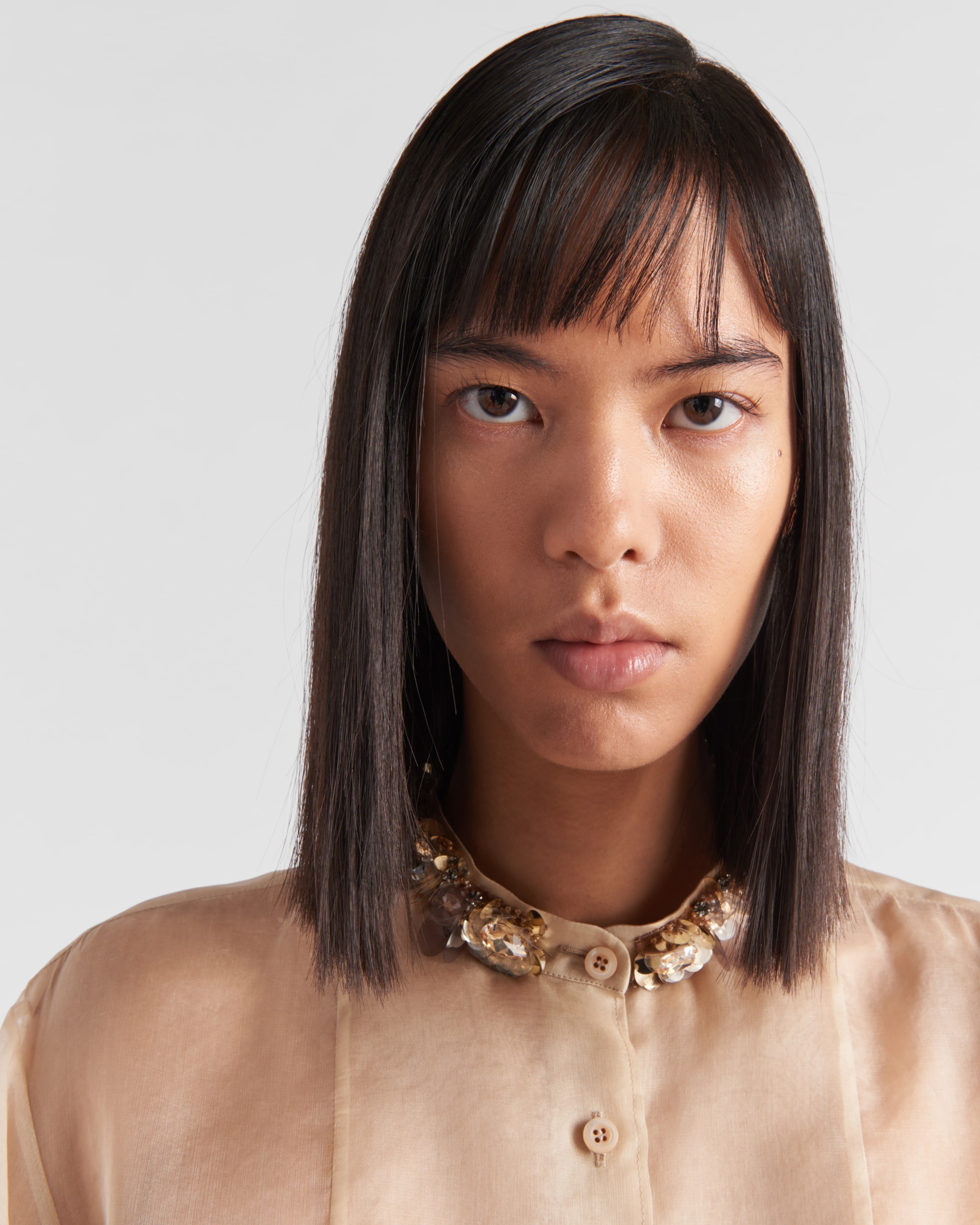 Embroidered organza shirt - 3