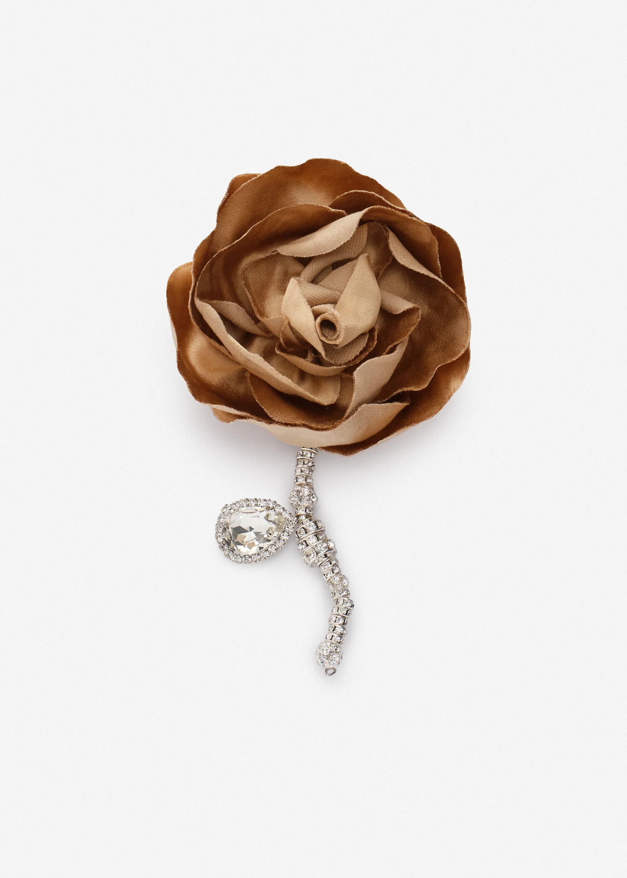 Crystal rose drop earring in green - 1
