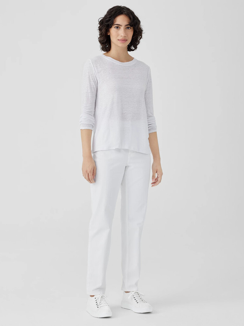 Organic Linen Jersey Crew Neck Top 3