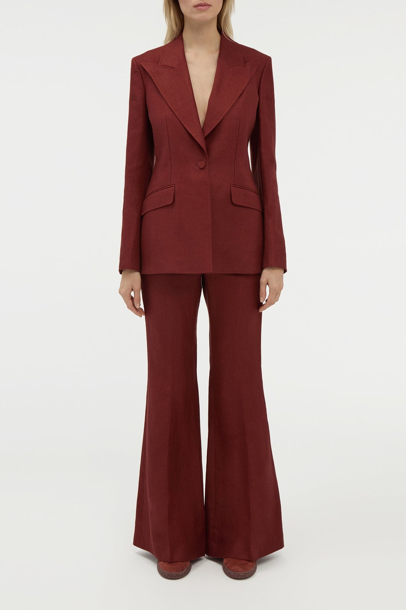 GABRIELA HEARST Leiva Blazer in Burnt Sienna Linen Twill outlook