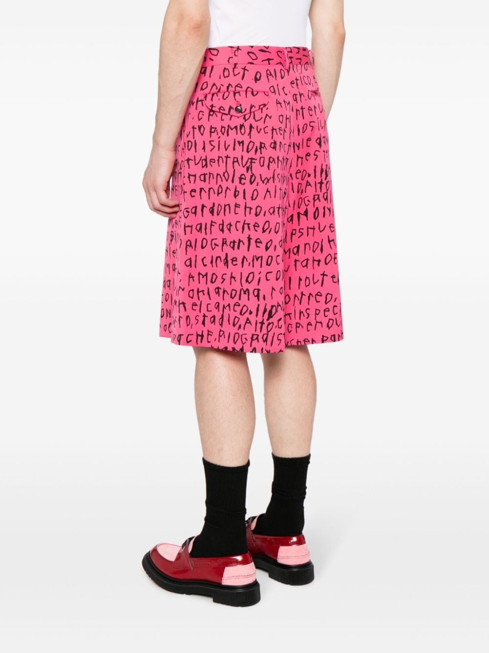 graphic-print wool shorts - 4