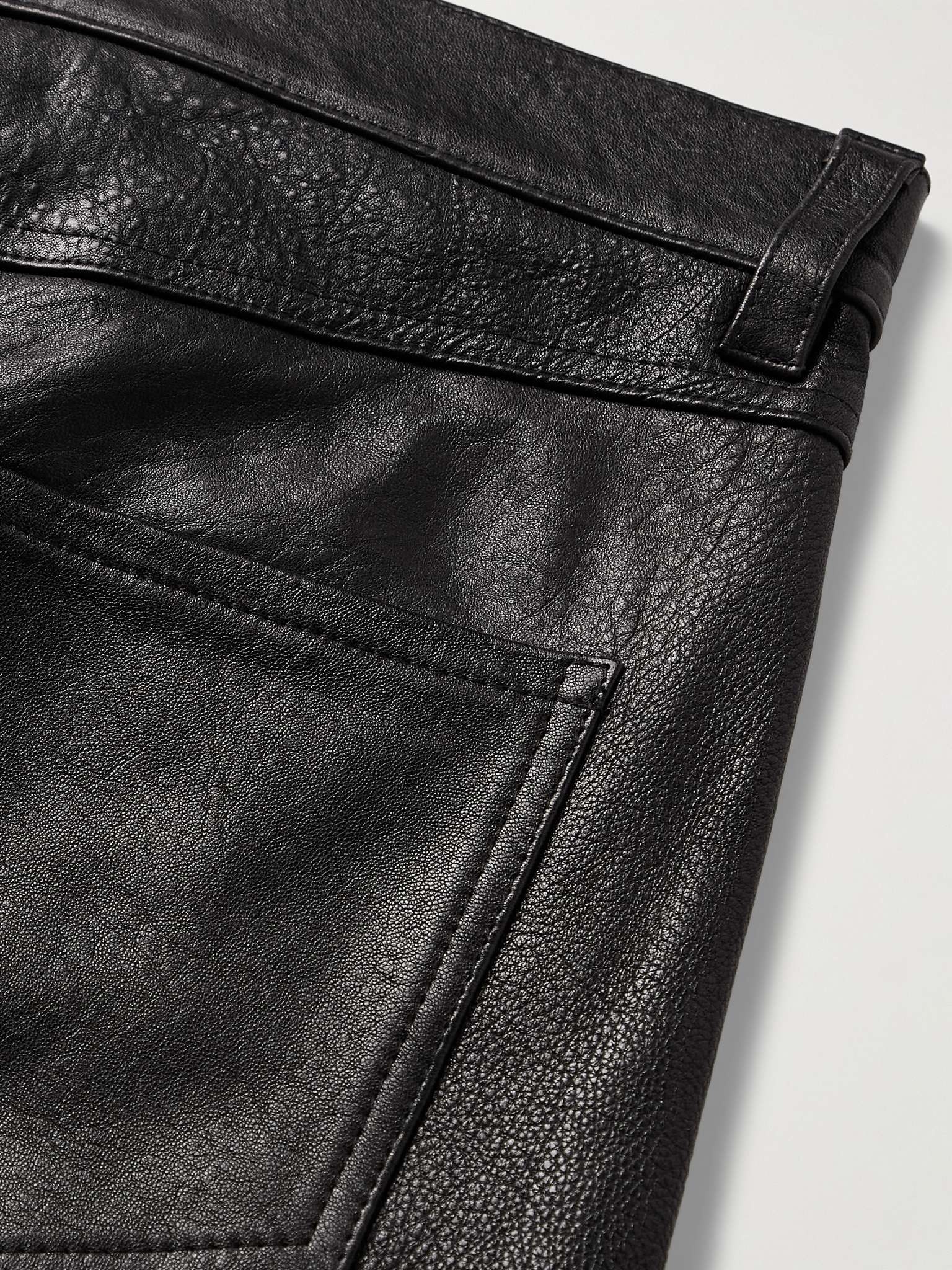 Straight-Leg Textured-Leather Trousers - 5