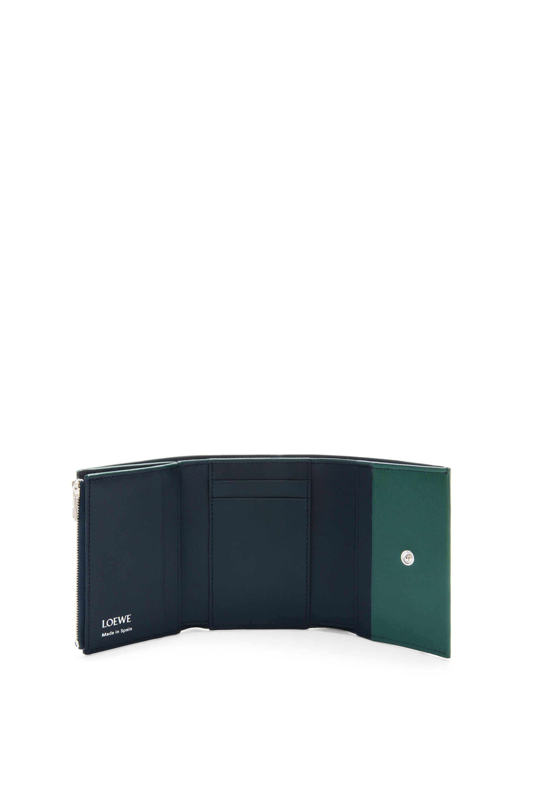 Trifold zip wallet in shiny nappa calfskin - 2